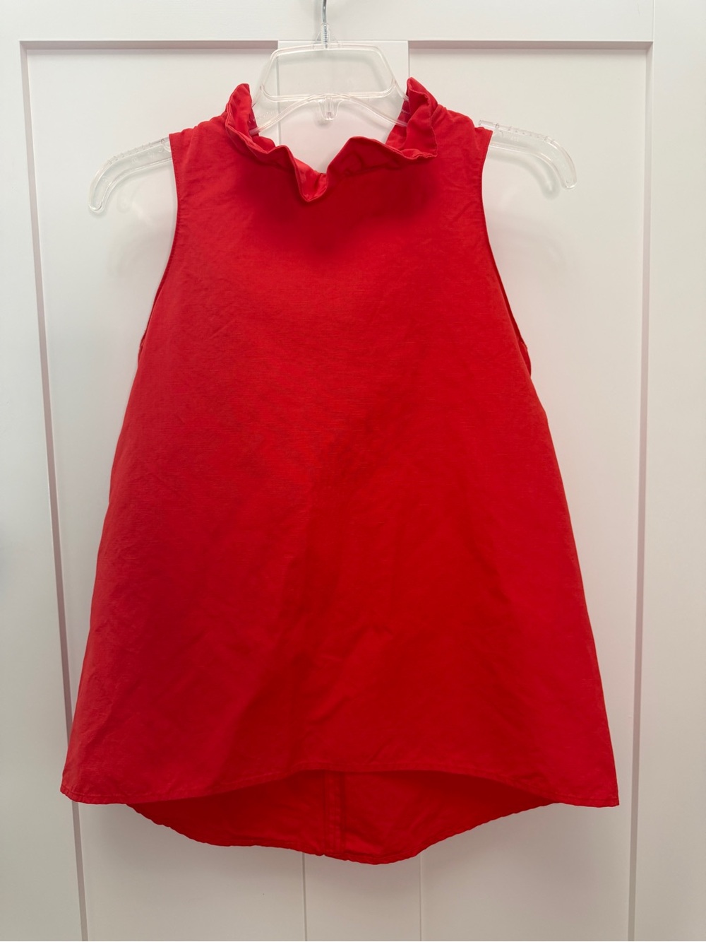 Tyler Boe Coral Sleeveless Ruffle Neck Tank Top